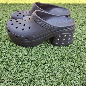 Crocs Siren Studded Clogs Platform Heels Black NWT Womens 12 / Mens 10